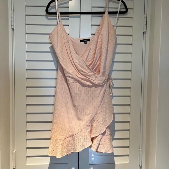 Lulus Wrap Things Up Light Pink Ruffled Wrap Mini Dress - Picture 2 of 6
